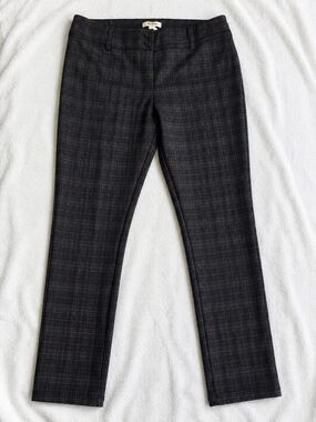 Rewind Plaid Stretch Skinny Pants Grey & Burgundy Size XL, Workwear, Business